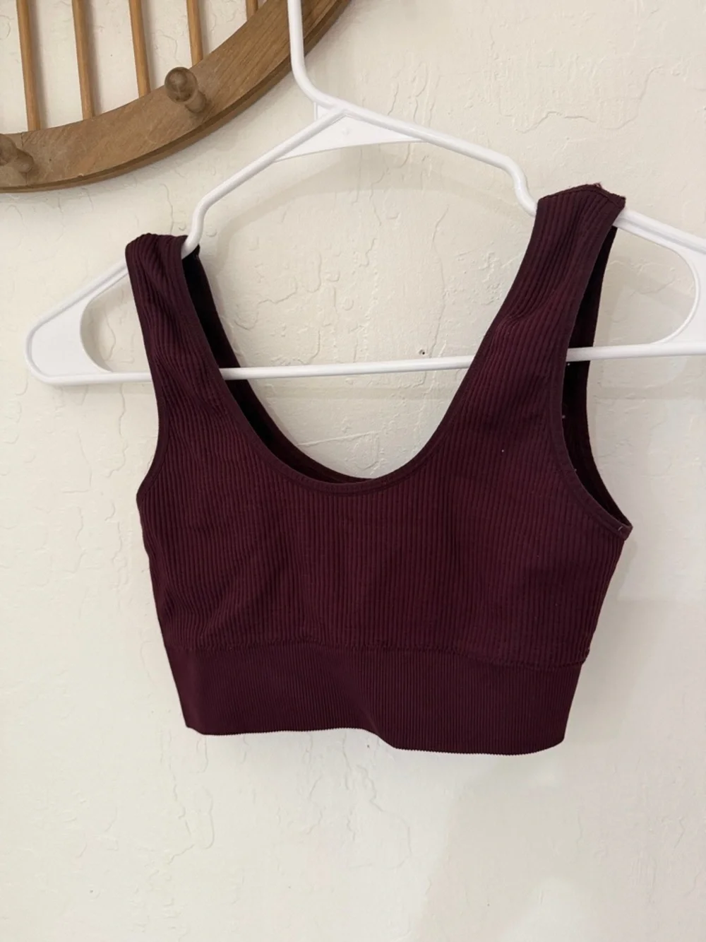 Aerie Small Deep Purple Ribbed Sports Bra Small